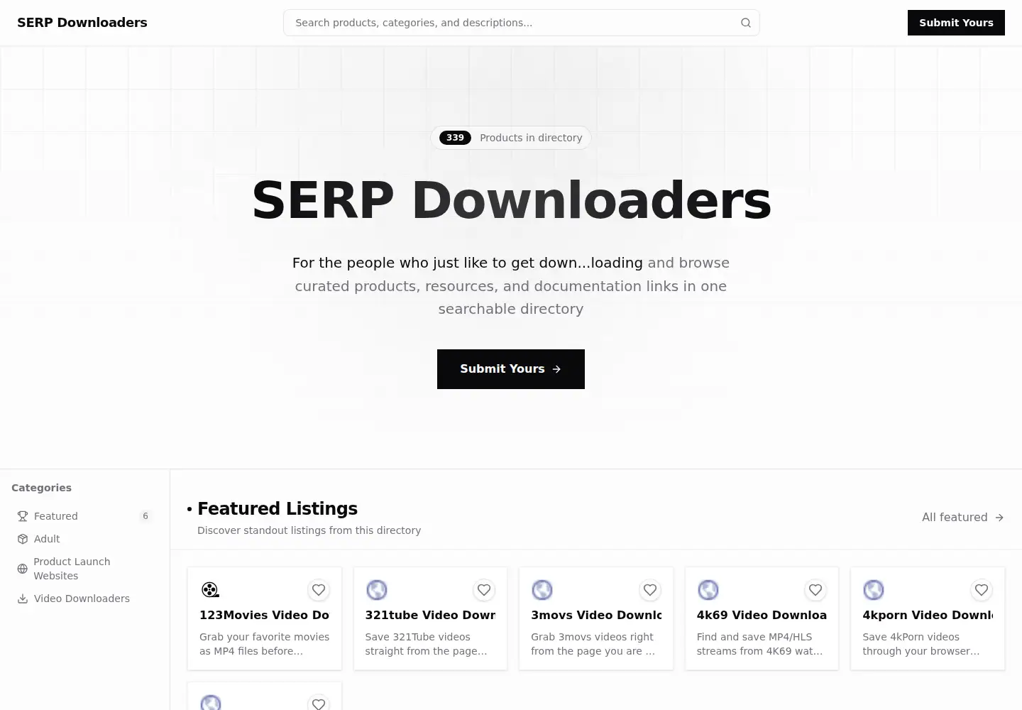 Screenshot of serpdownloaders.com
