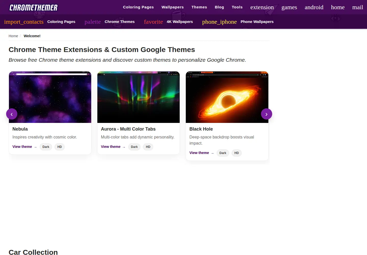 Screenshot of chromethemer.com