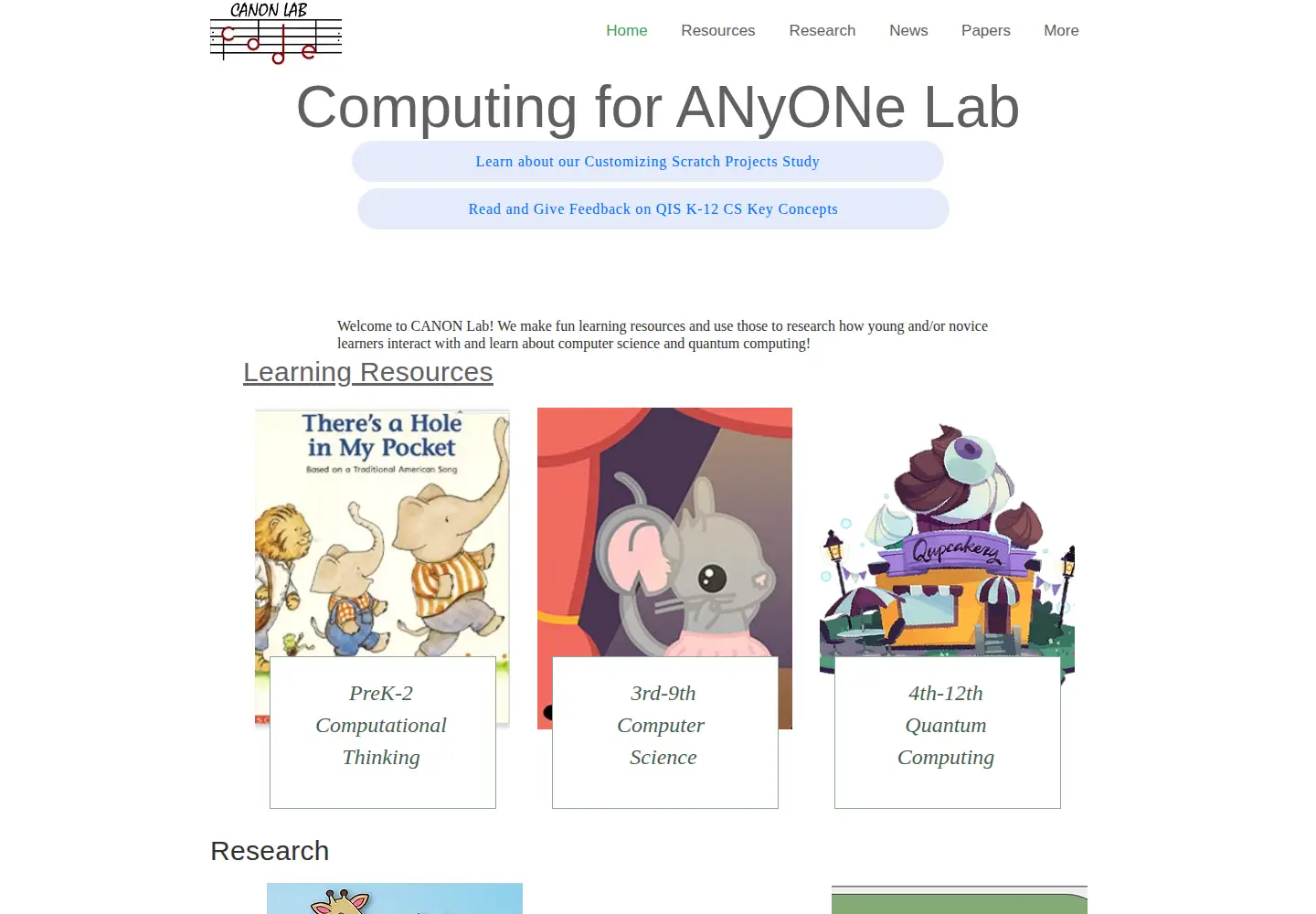 Captured homepage of canonlab.org in the current scan