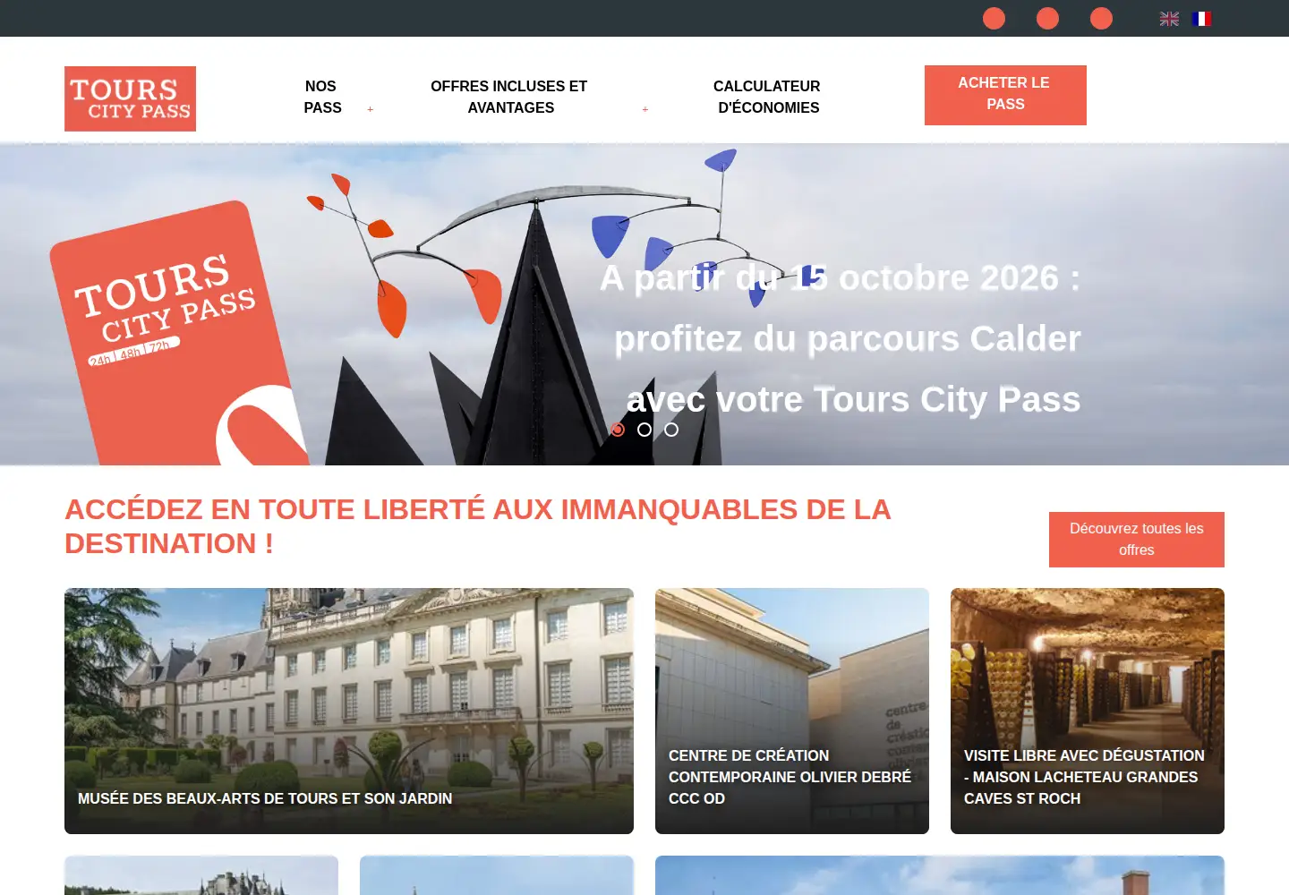Captured homepage of tourscitypass.com in the current scan