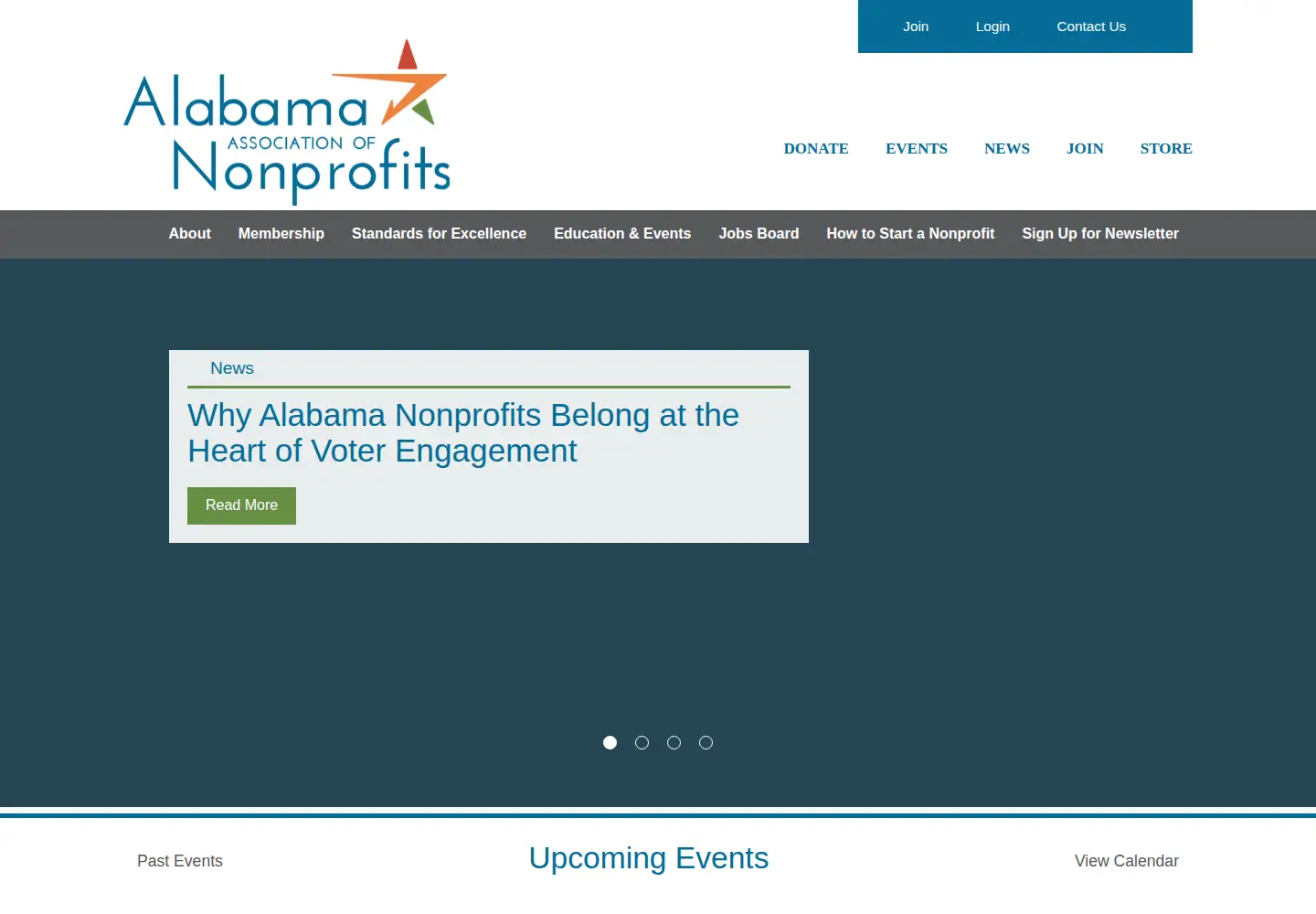 Screenshot of alabamanonprofits.org