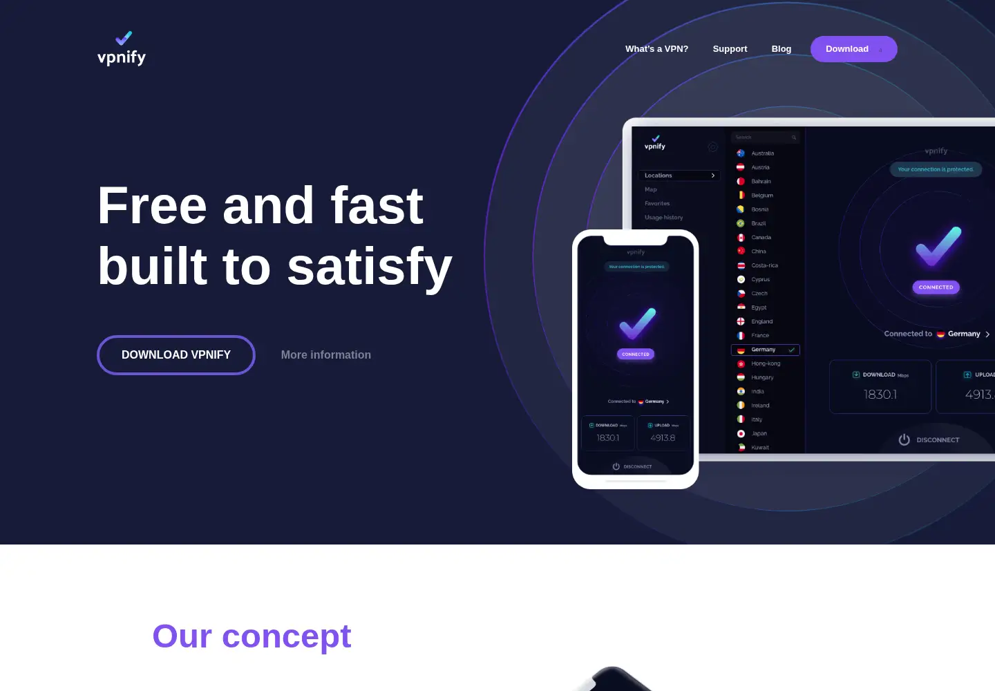 Captured homepage of vpnifyapp.com in the current scan