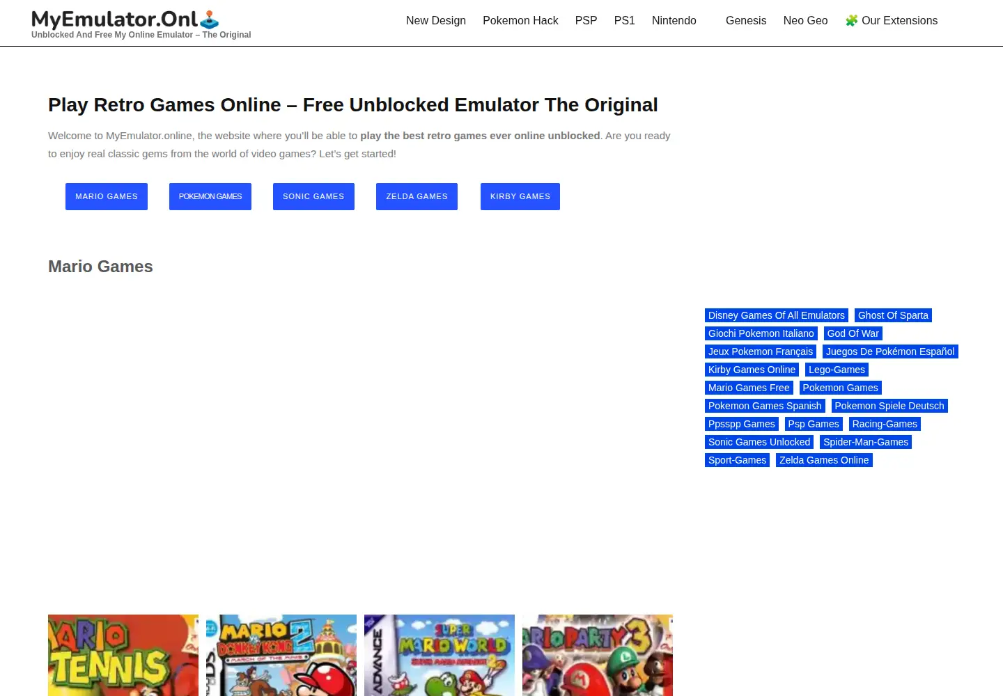 Screenshot of myemulator.onl