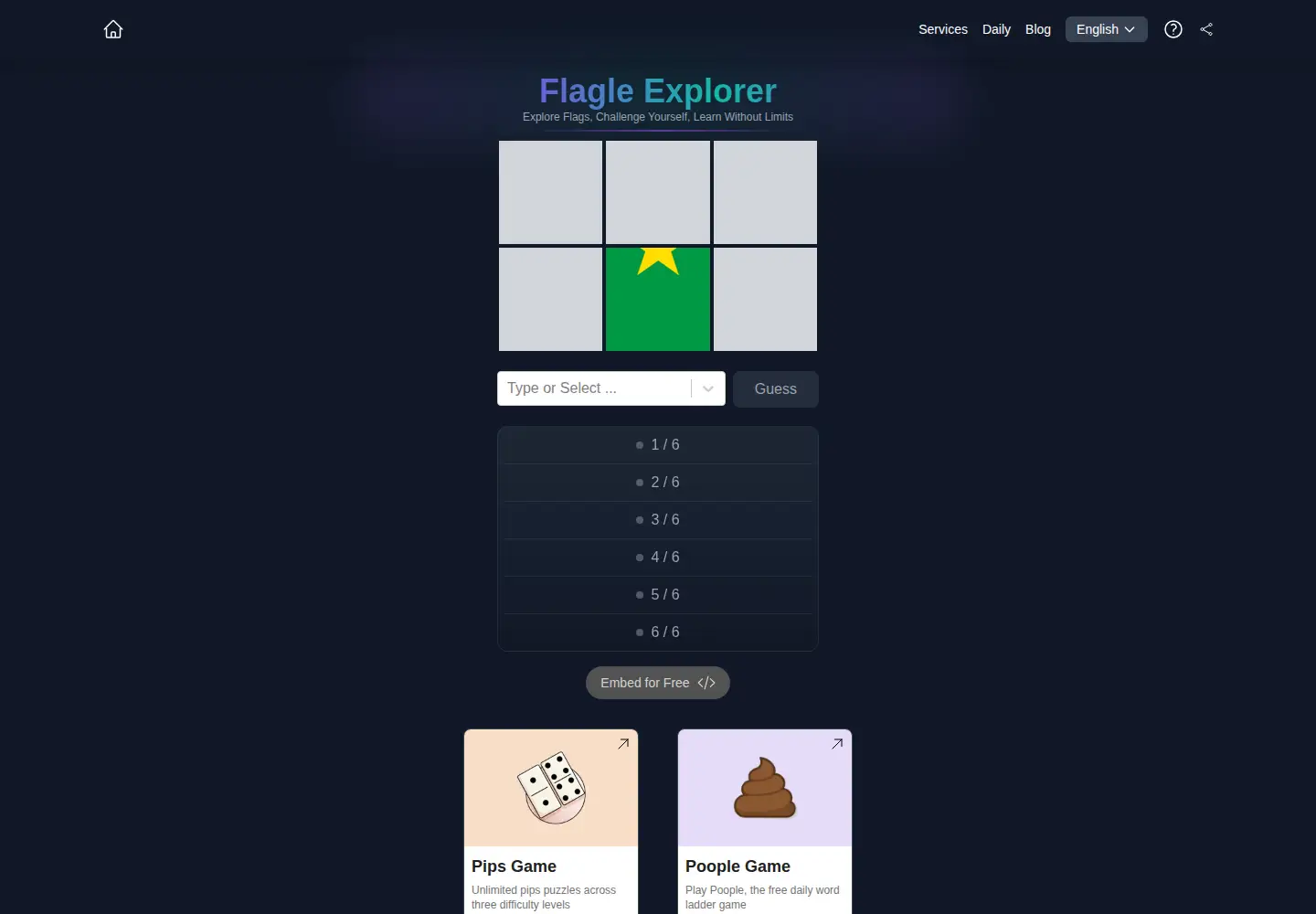 Captured homepage of flagle.fun in the current scan
