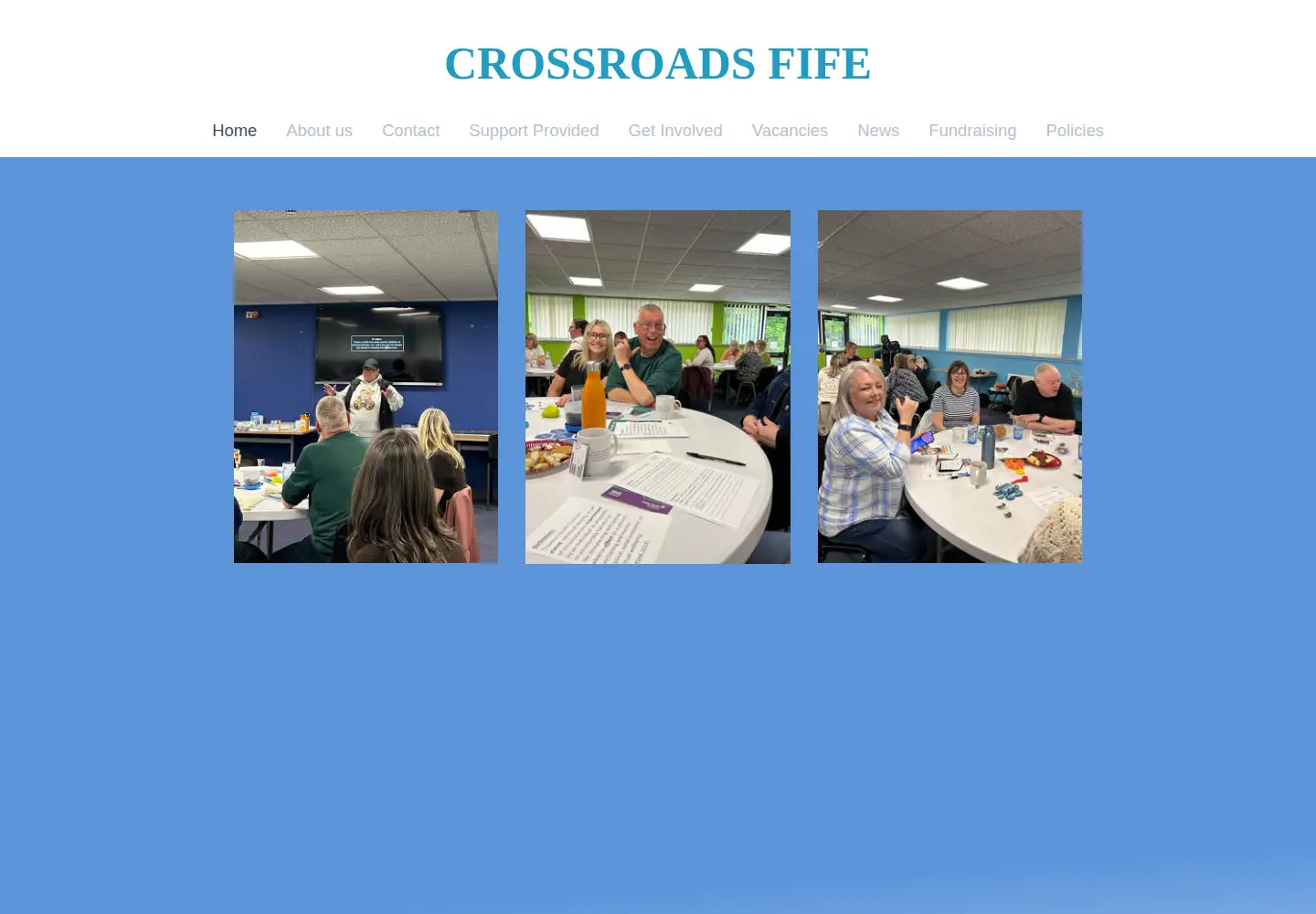 Captured homepage of crossroadsfifecentral.org in the current scan
