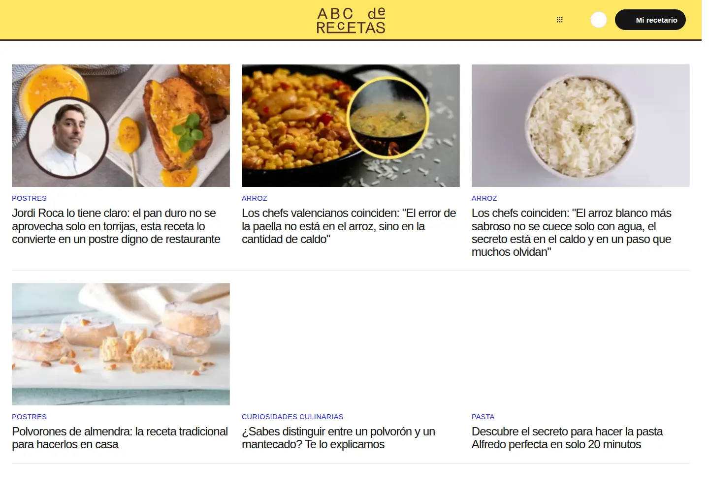 Screenshot of abcderecetas.com