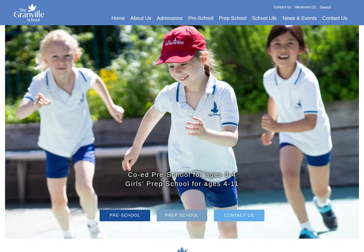 Captured homepage of granvilleschool.org in the current scan