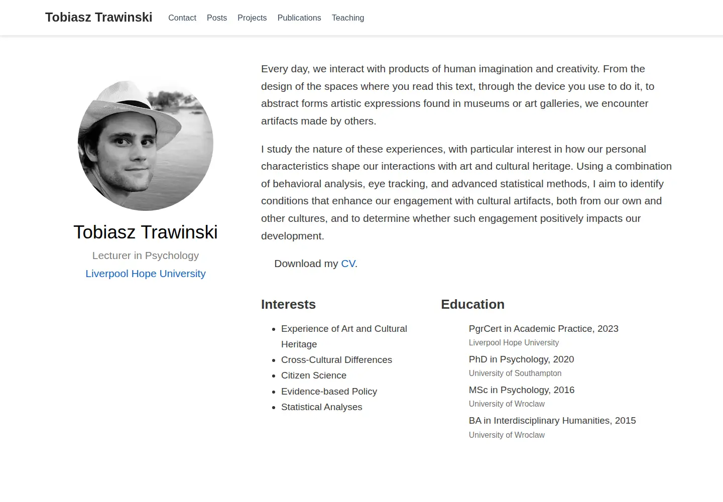 Screenshot of tobiasztrawinski.com