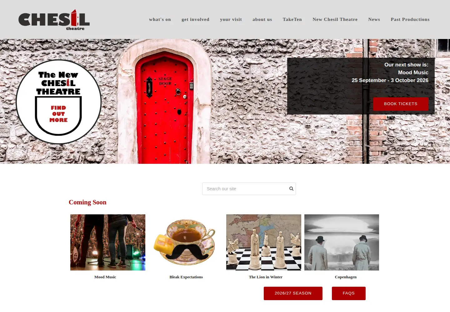 Captured homepage of chesiltheatre.org.uk in the current scan