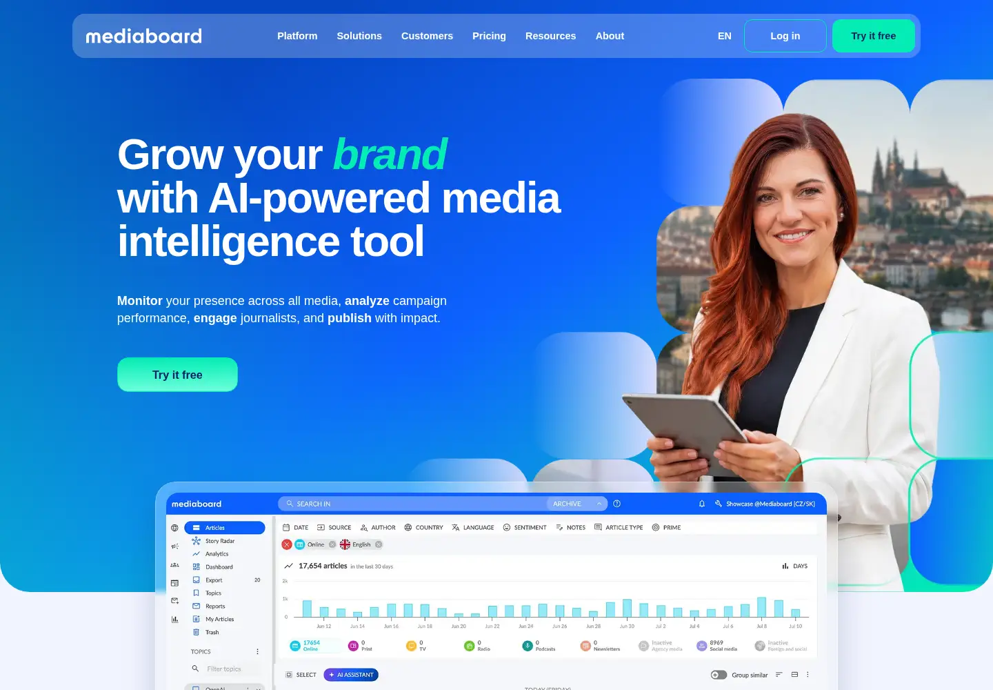 Screenshot of mediaboard.com