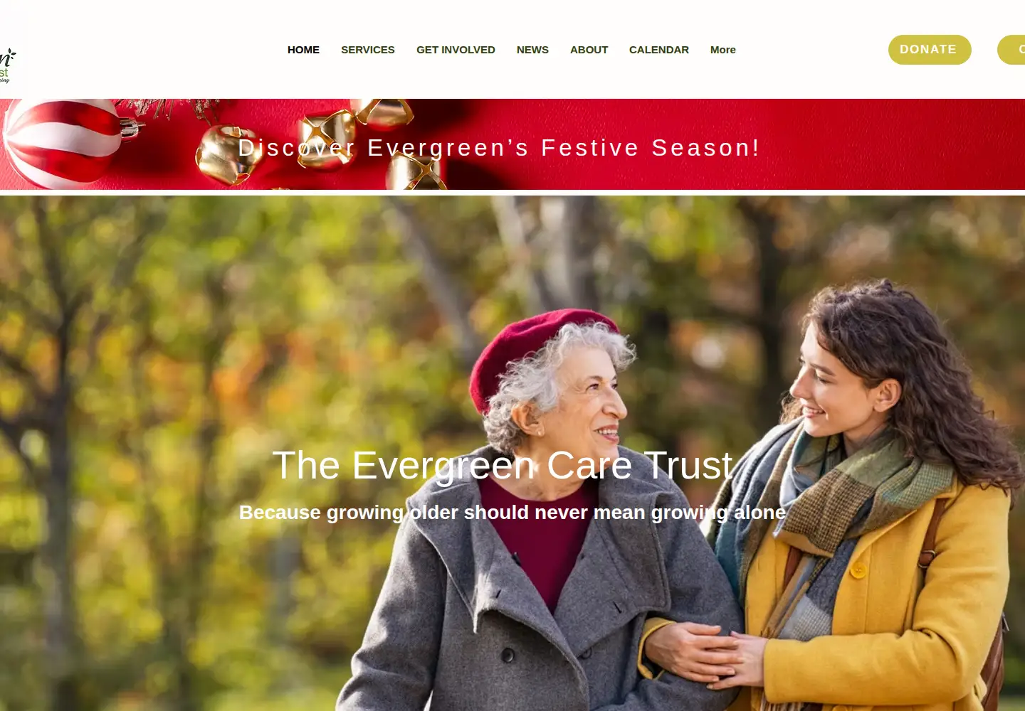 Captured homepage of evergreencare.org.uk in the current scan