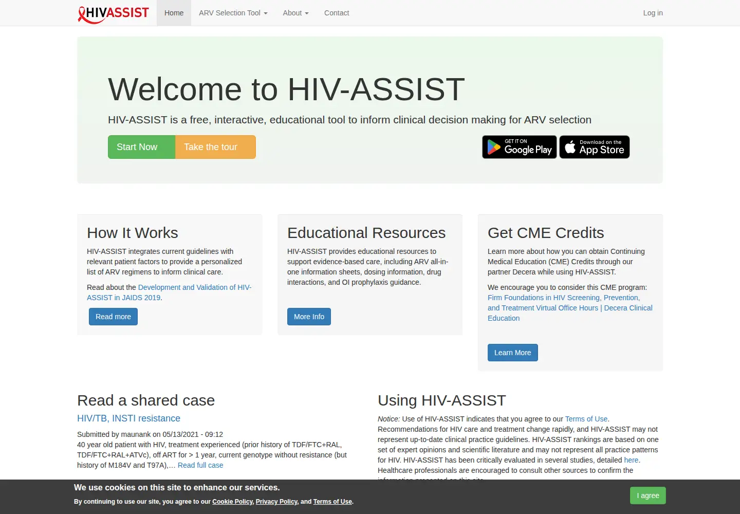 Captured homepage of hivassist.com in the current scan