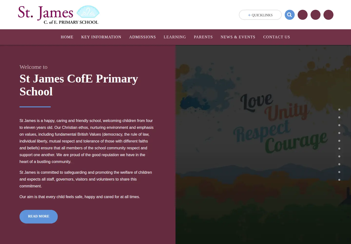 Captured homepage of stjames-weybridge.surrey.sch.uk in the current scan