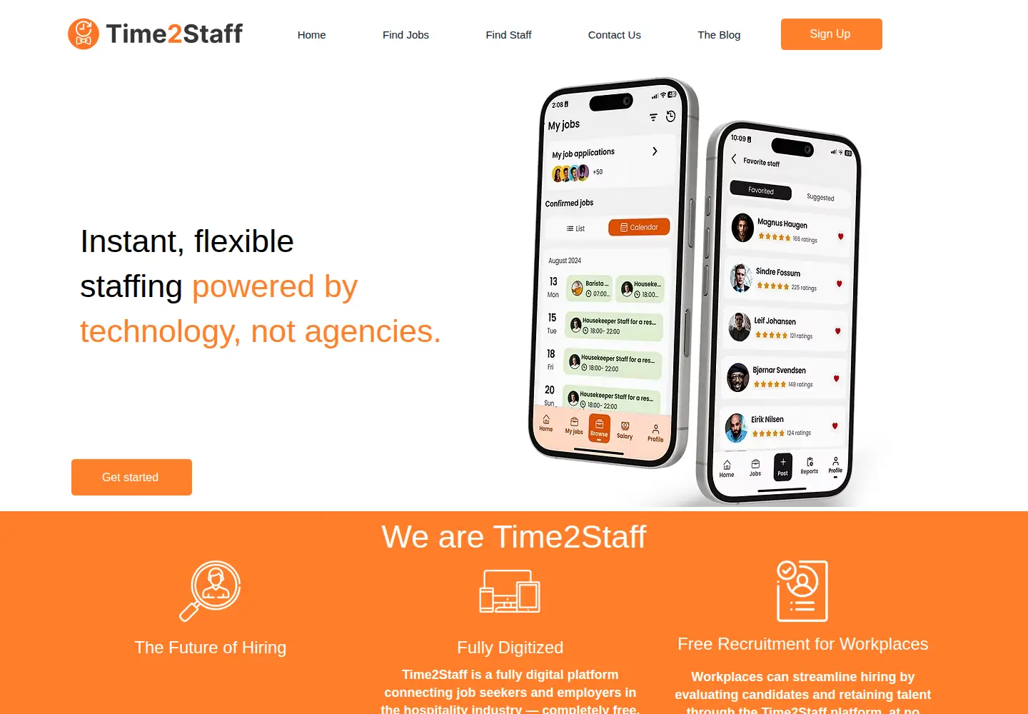 Screenshot of time2staff.com