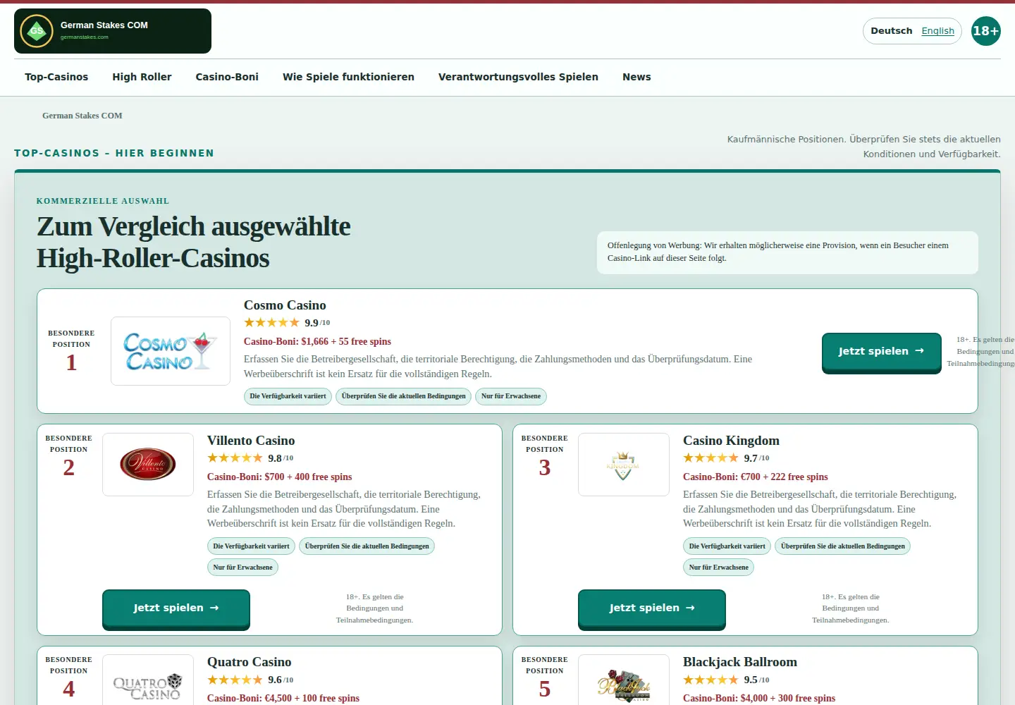 Screenshot of germanstakes.com