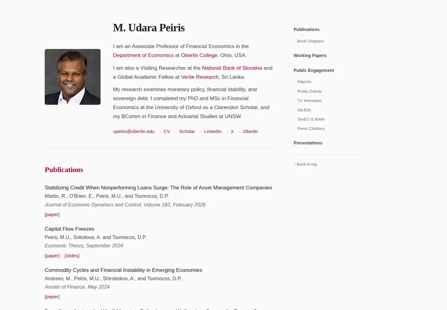 Captured homepage of udarapeiris.org in the current scan
