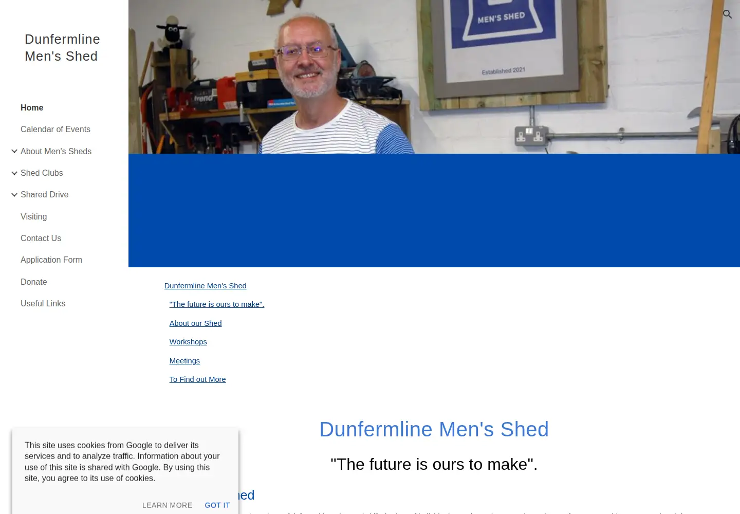 Screenshot of dunfermlineshed.org.uk