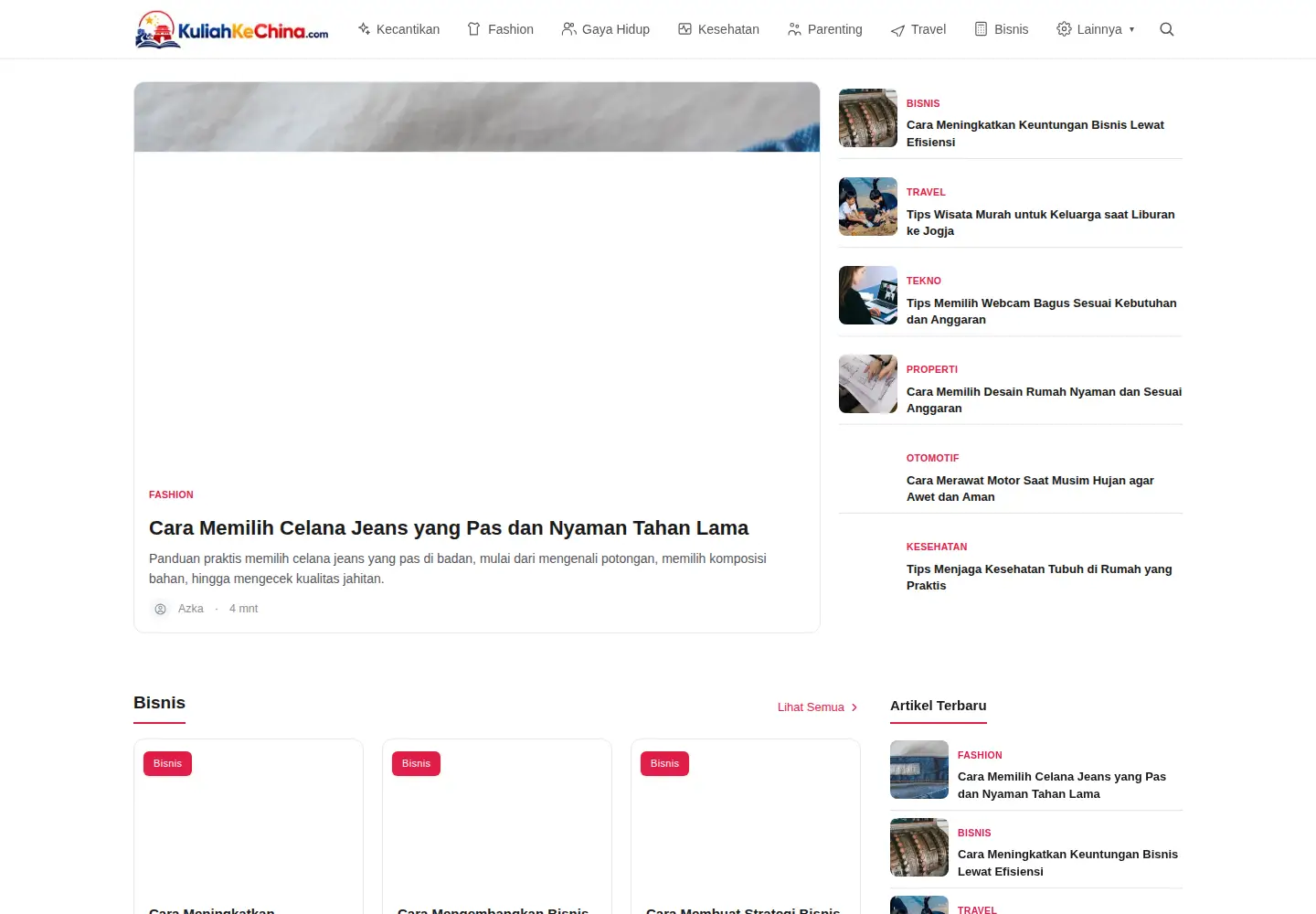 Screenshot of kuliahkechina.com
