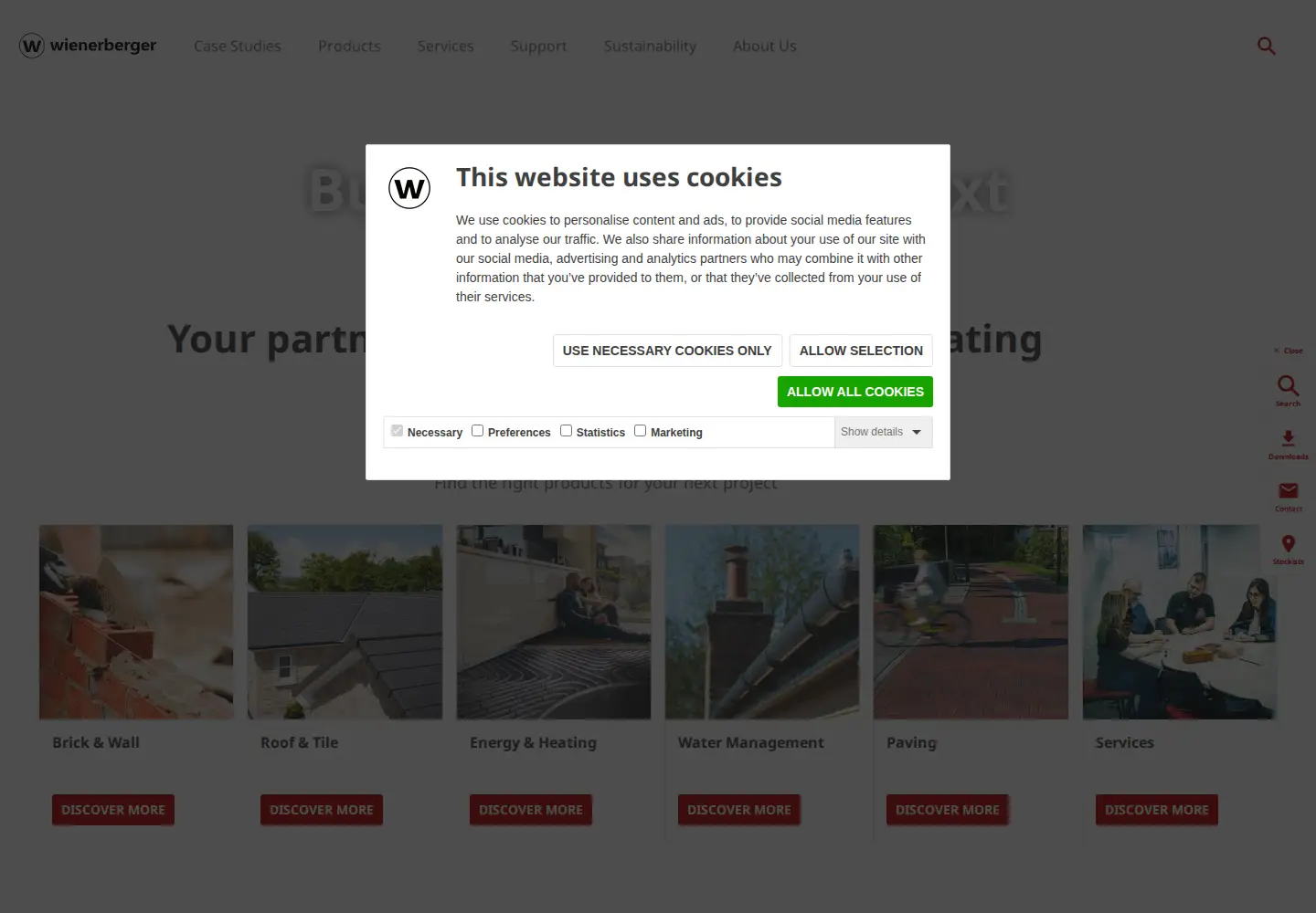 Screenshot of wienerberger.co.uk