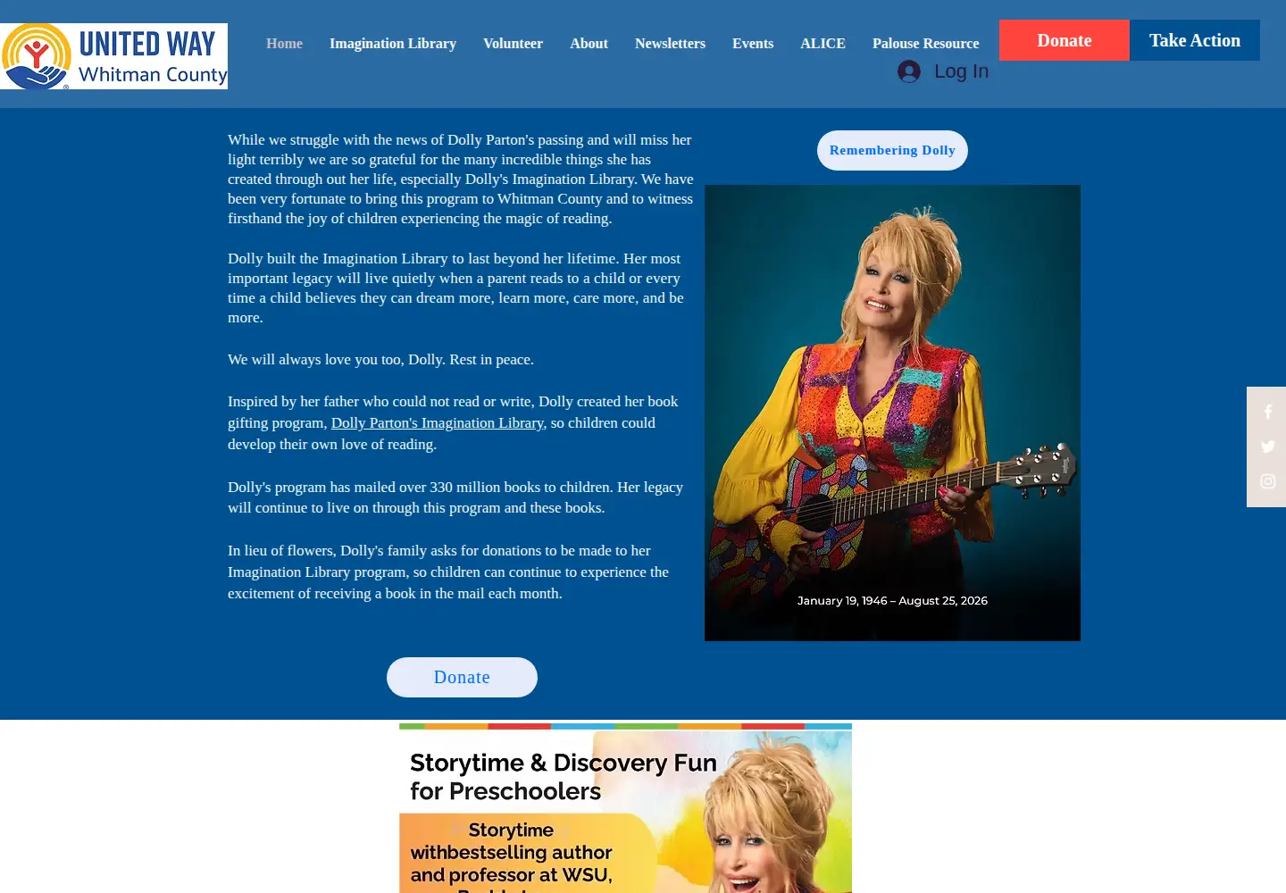 Screenshot of whitmanunited.org
