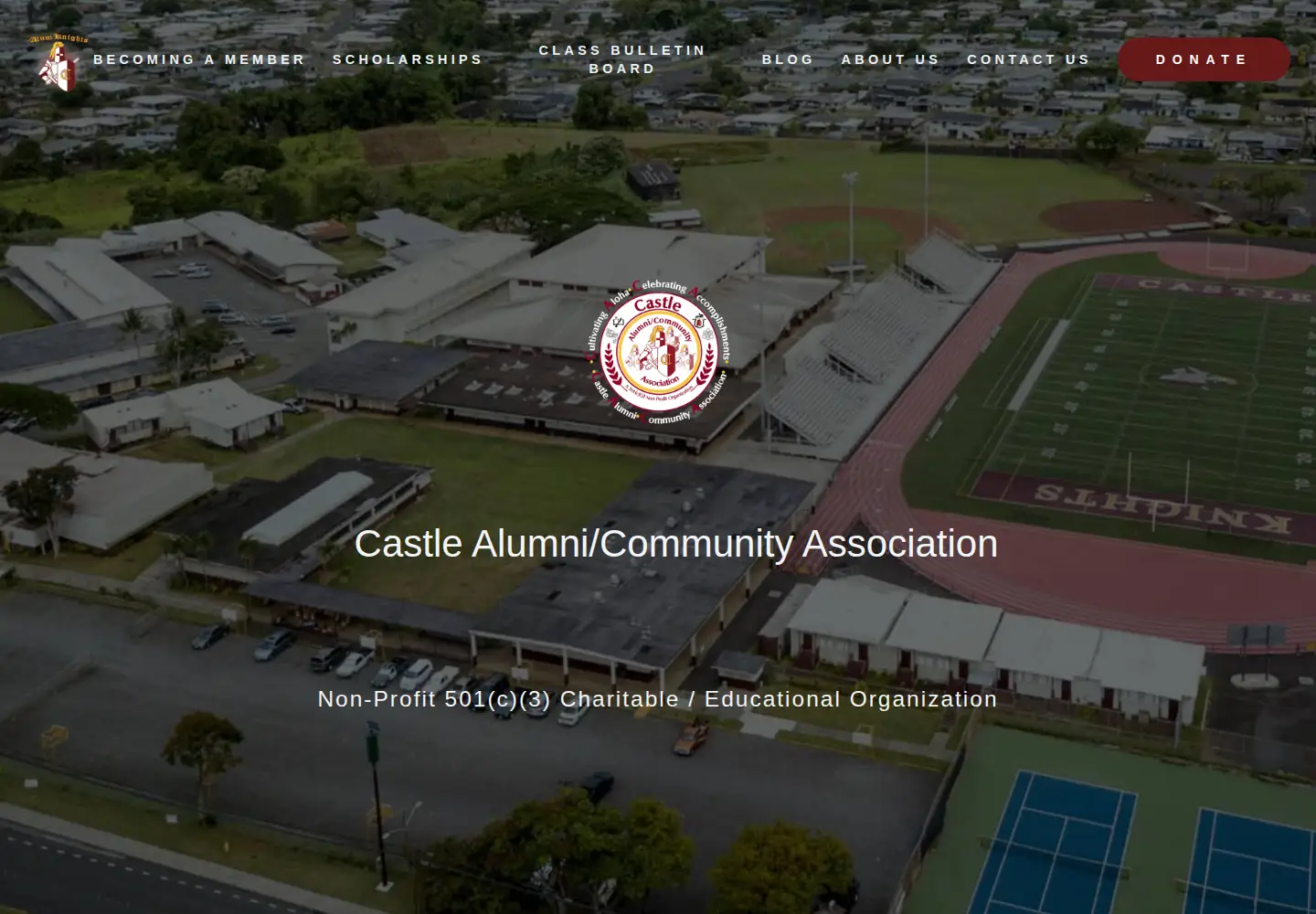 Captured homepage of chsalumknights.org in the current scan