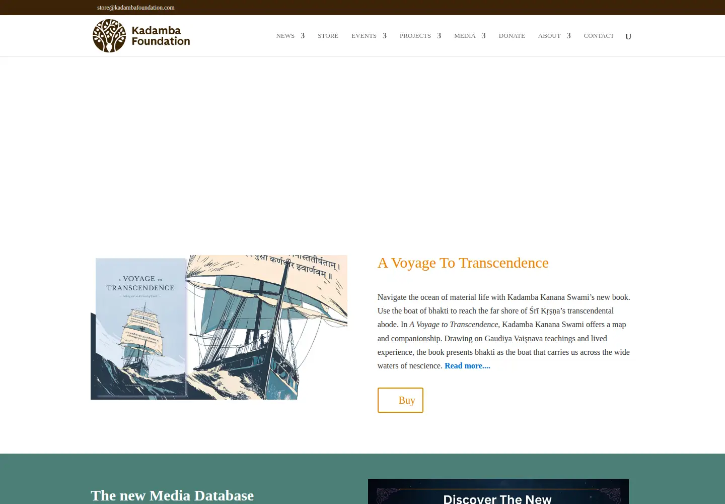 Captured homepage of kadambafoundation.com in the current scan