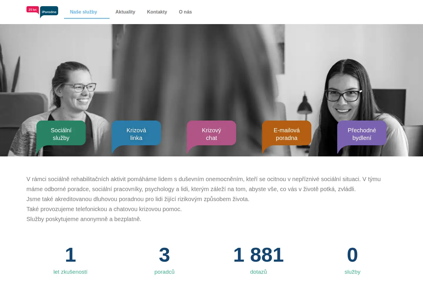 Captured homepage of iporadna.cz in the current scan