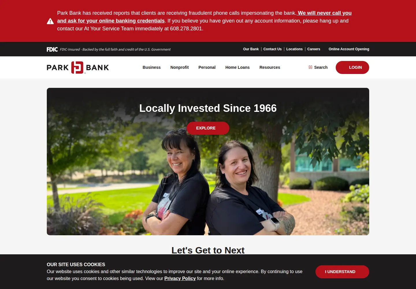 Screenshot of parkbank.com