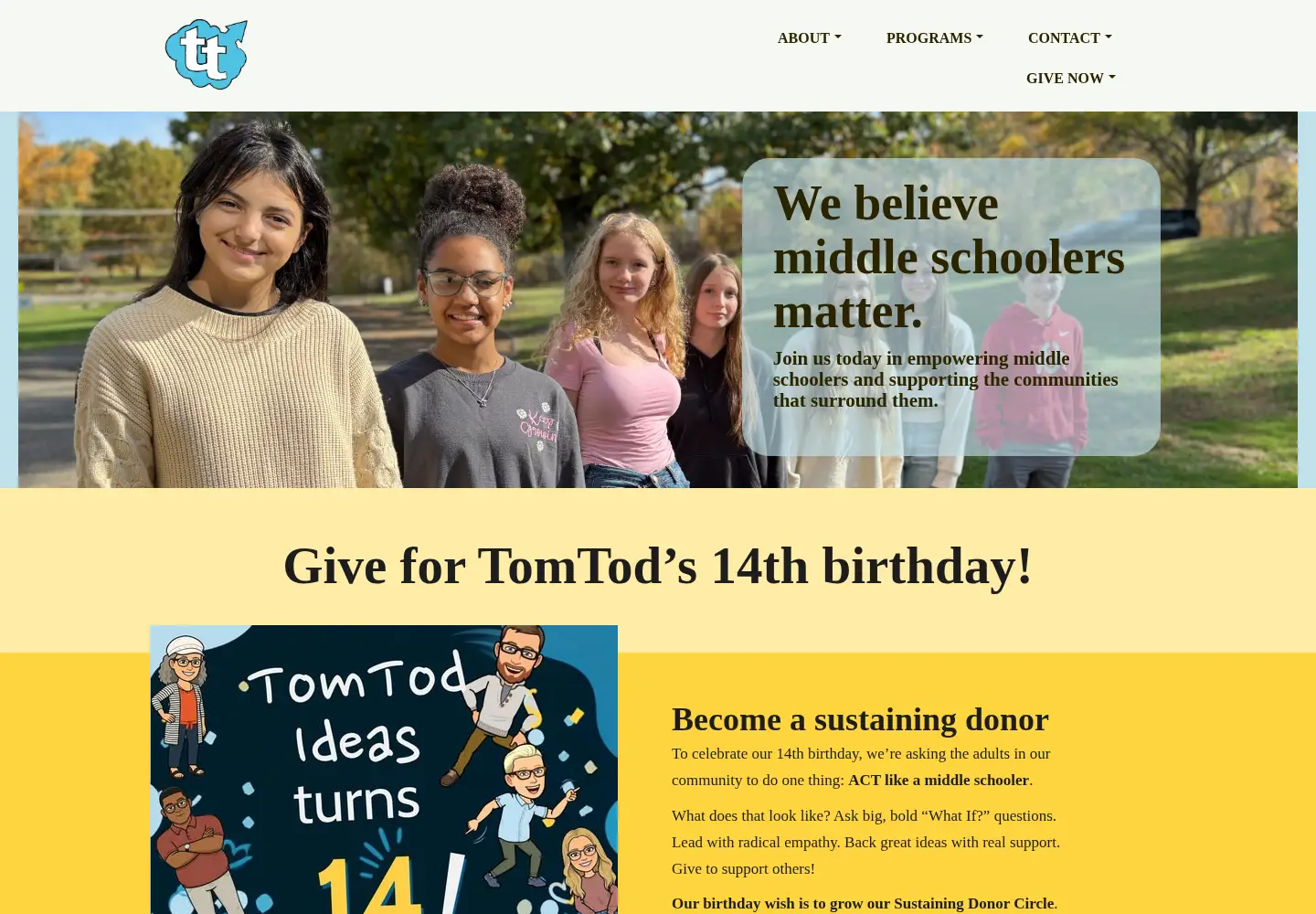 Screenshot of tomtodideas.org