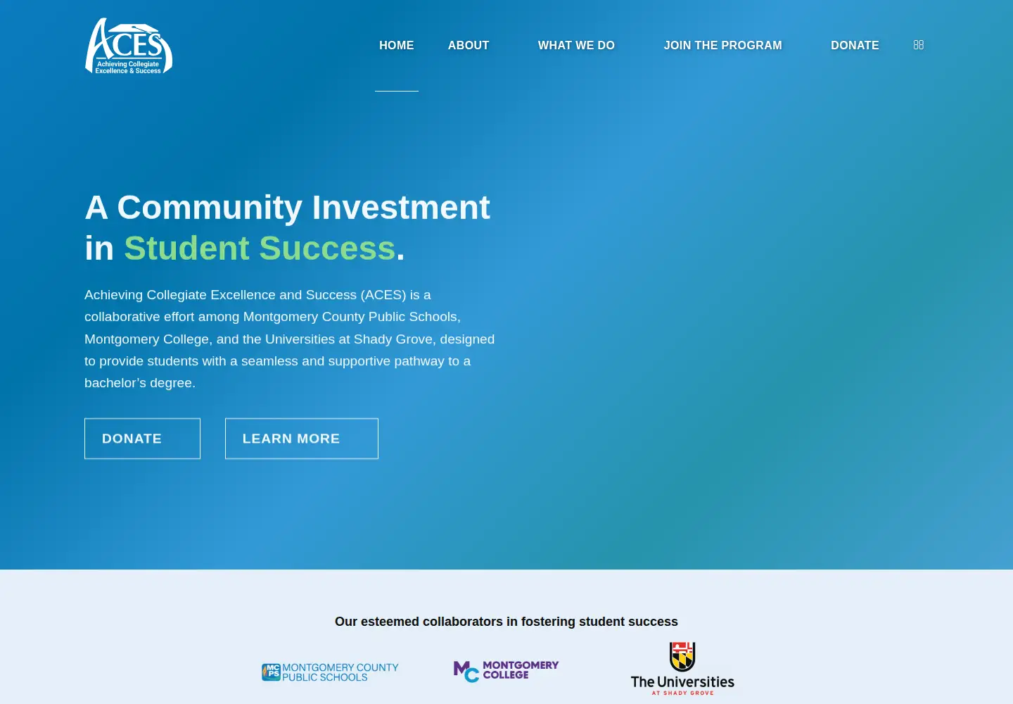 Captured homepage of acesmontgomery.org in the current scan