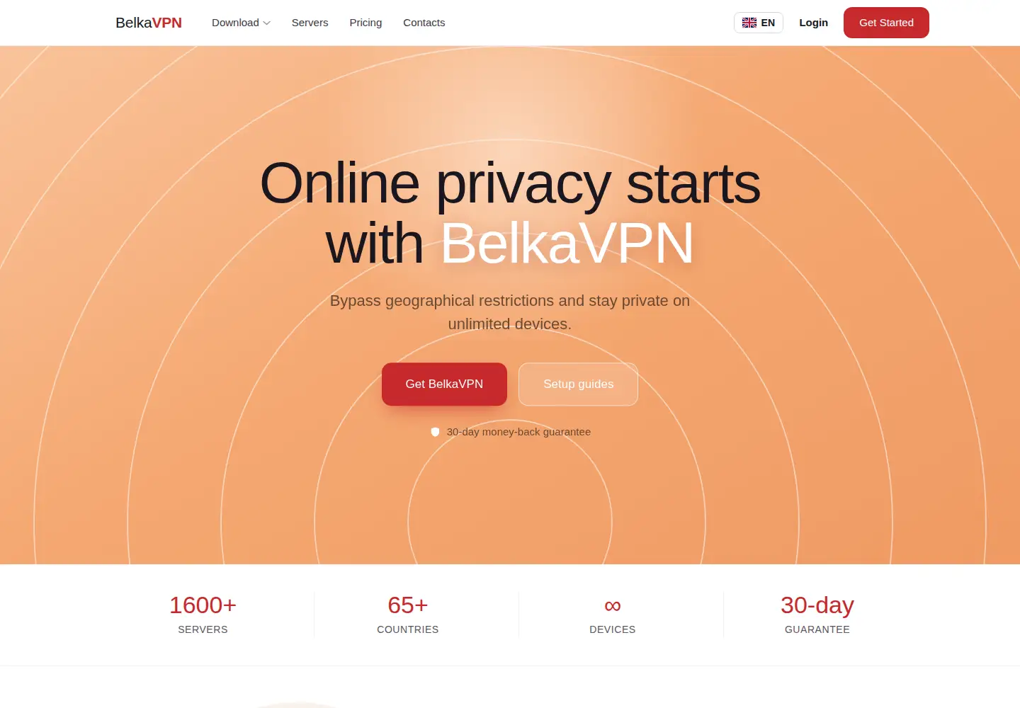 Screenshot of belkavpn.com