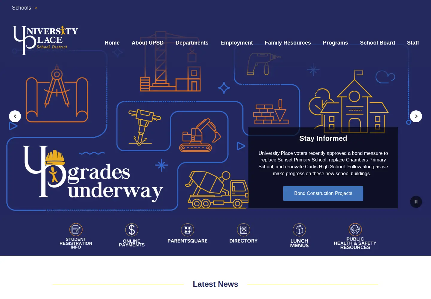 Captured homepage of upsd83.org in the current scan