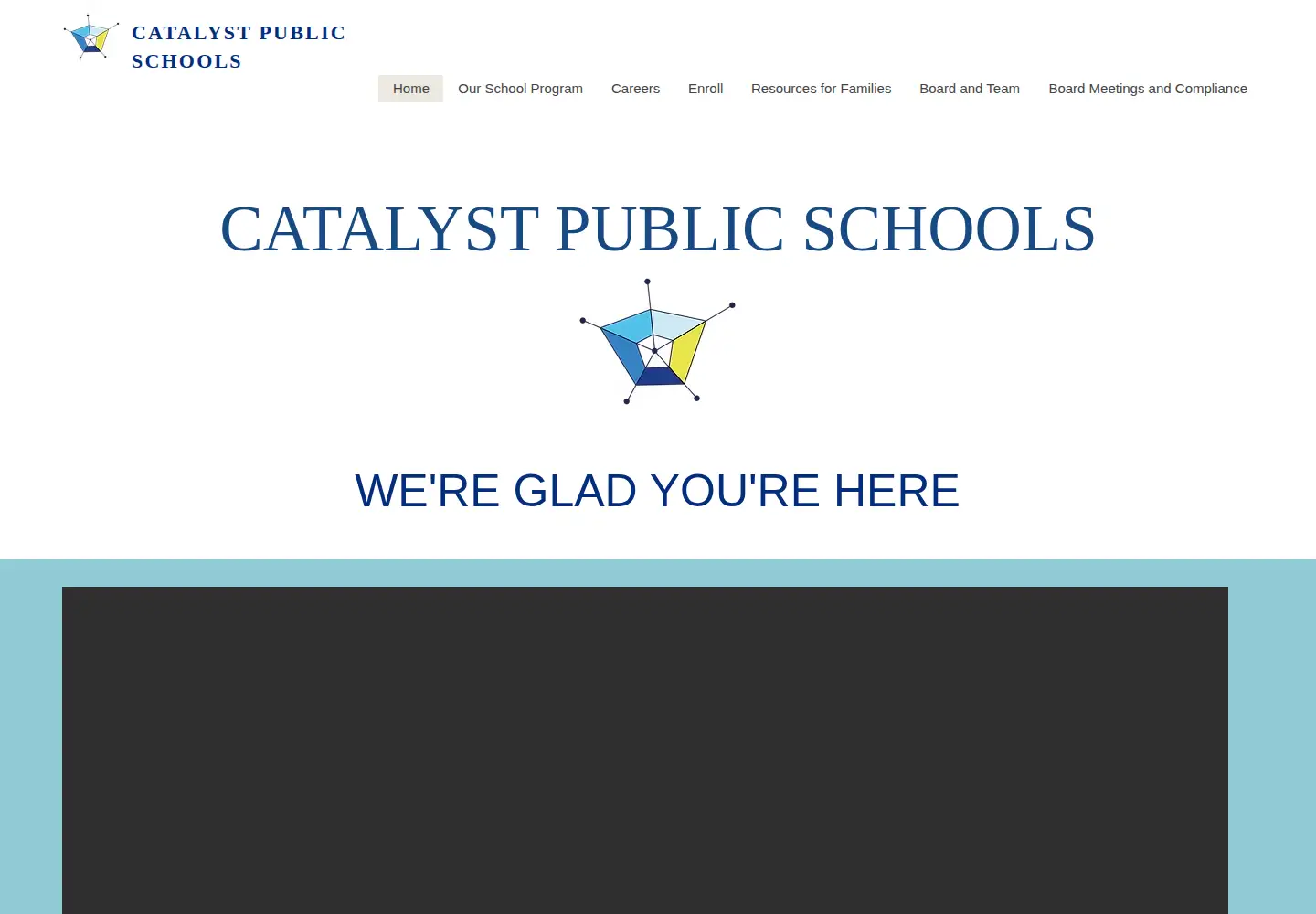 Captured homepage of catalystpublicschools.org in the current scan