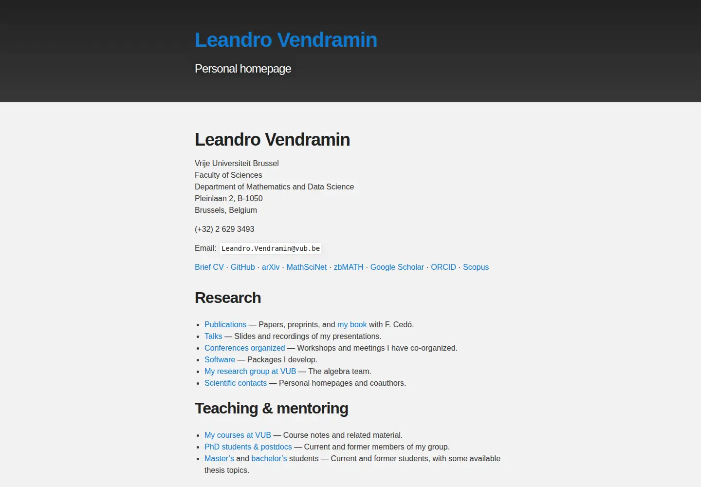 Screenshot of leandrovendramin.org