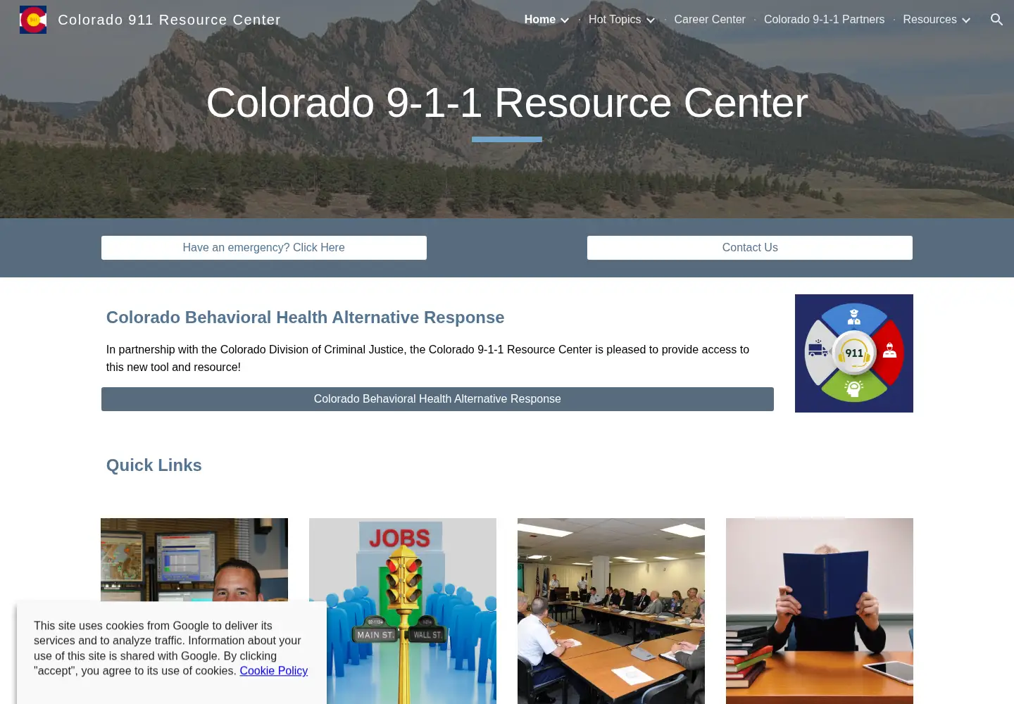 Captured homepage of co911rc.org in the current scan
