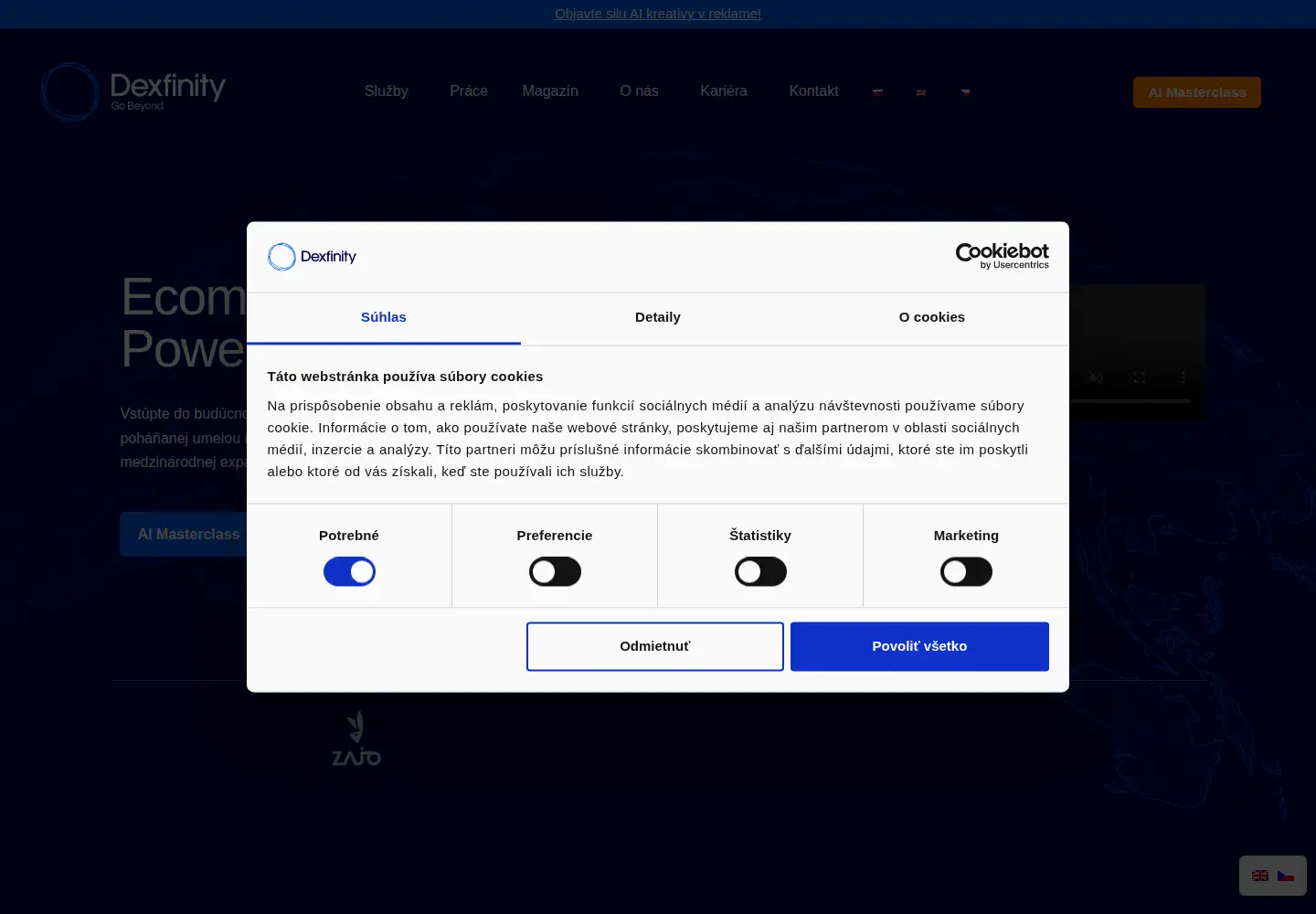 Screenshot of dexfinity.com