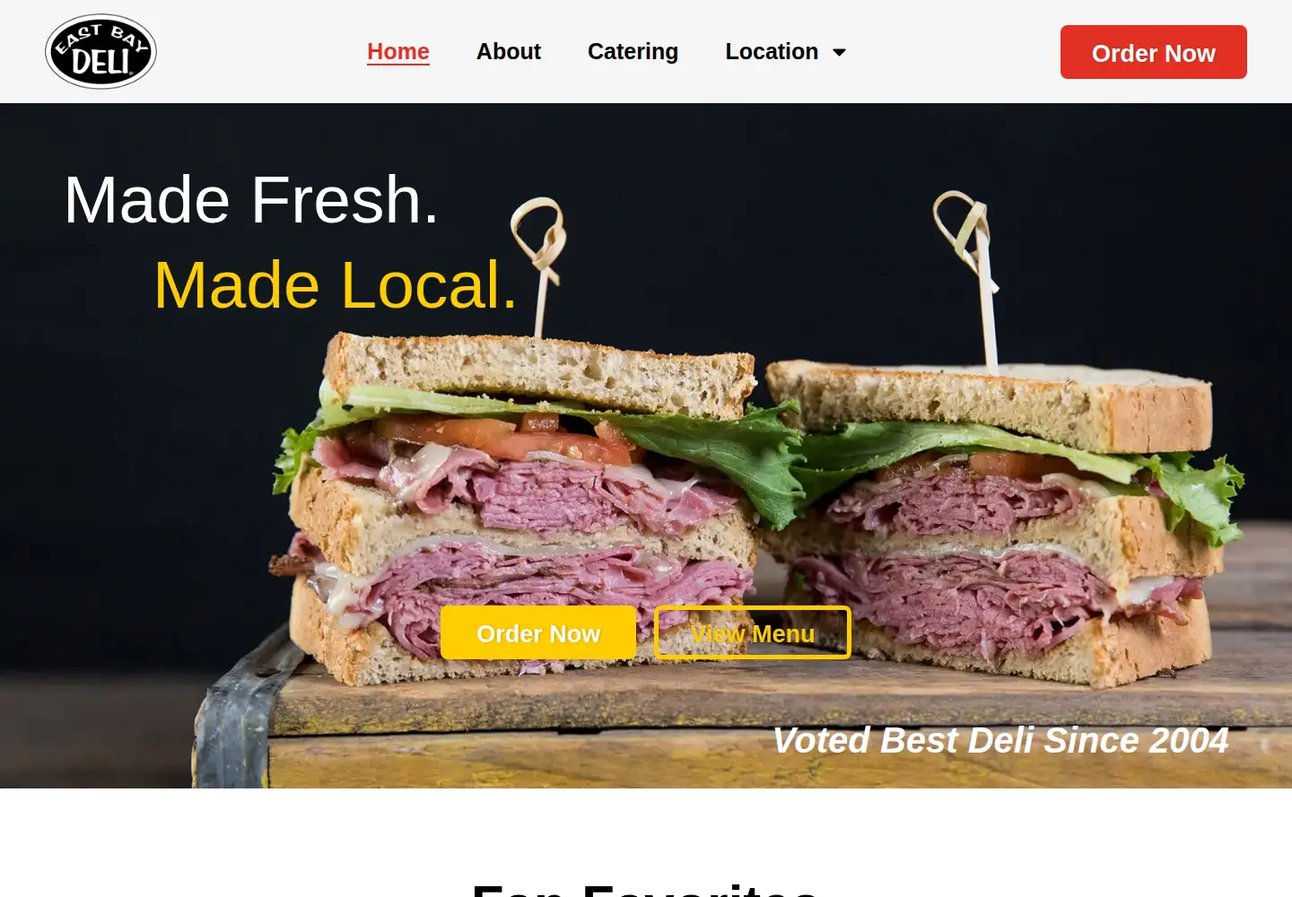 Captured homepage of eastbaydeli.com in the current scan