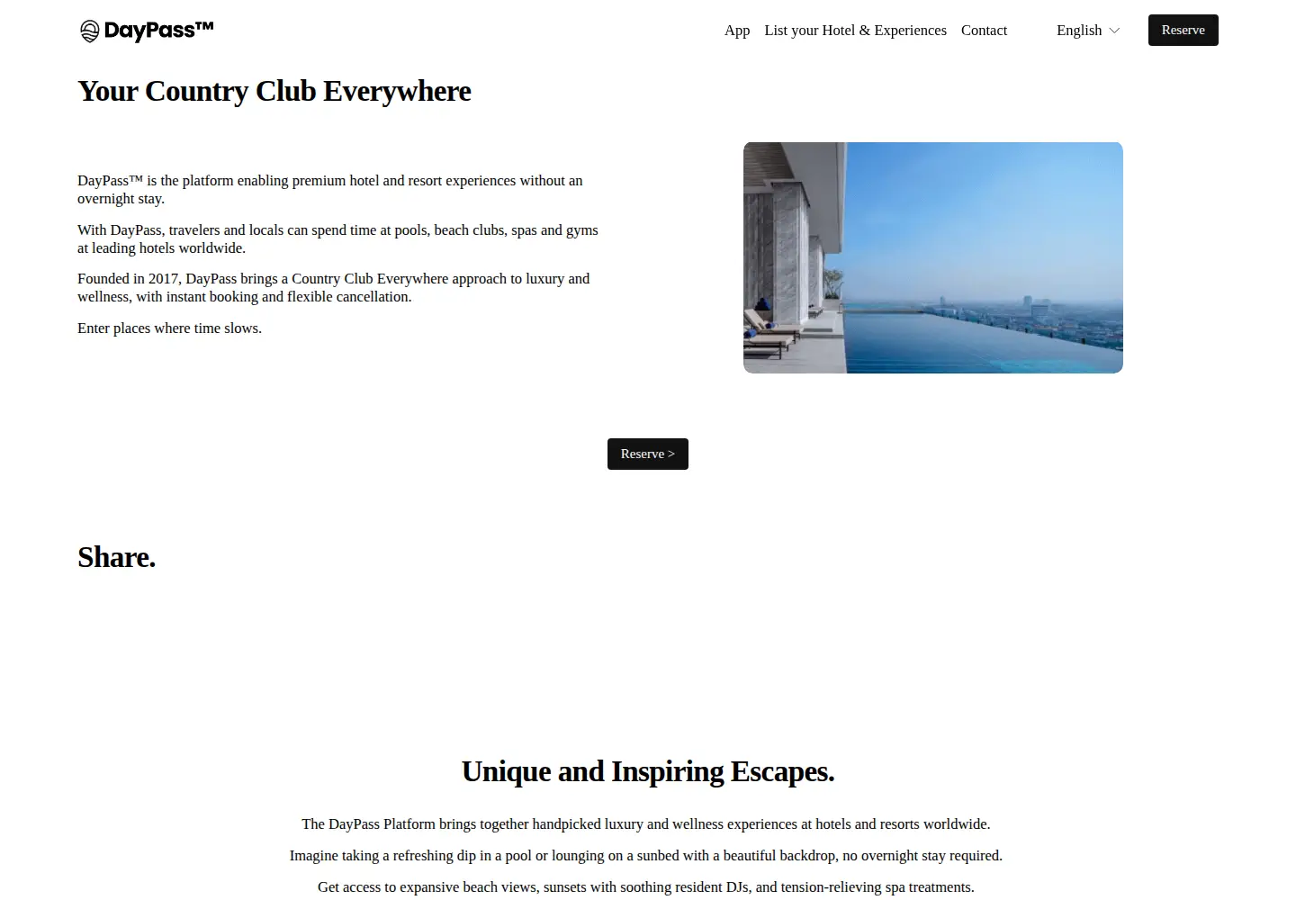 Captured homepage of daypassapp.com in the current scan