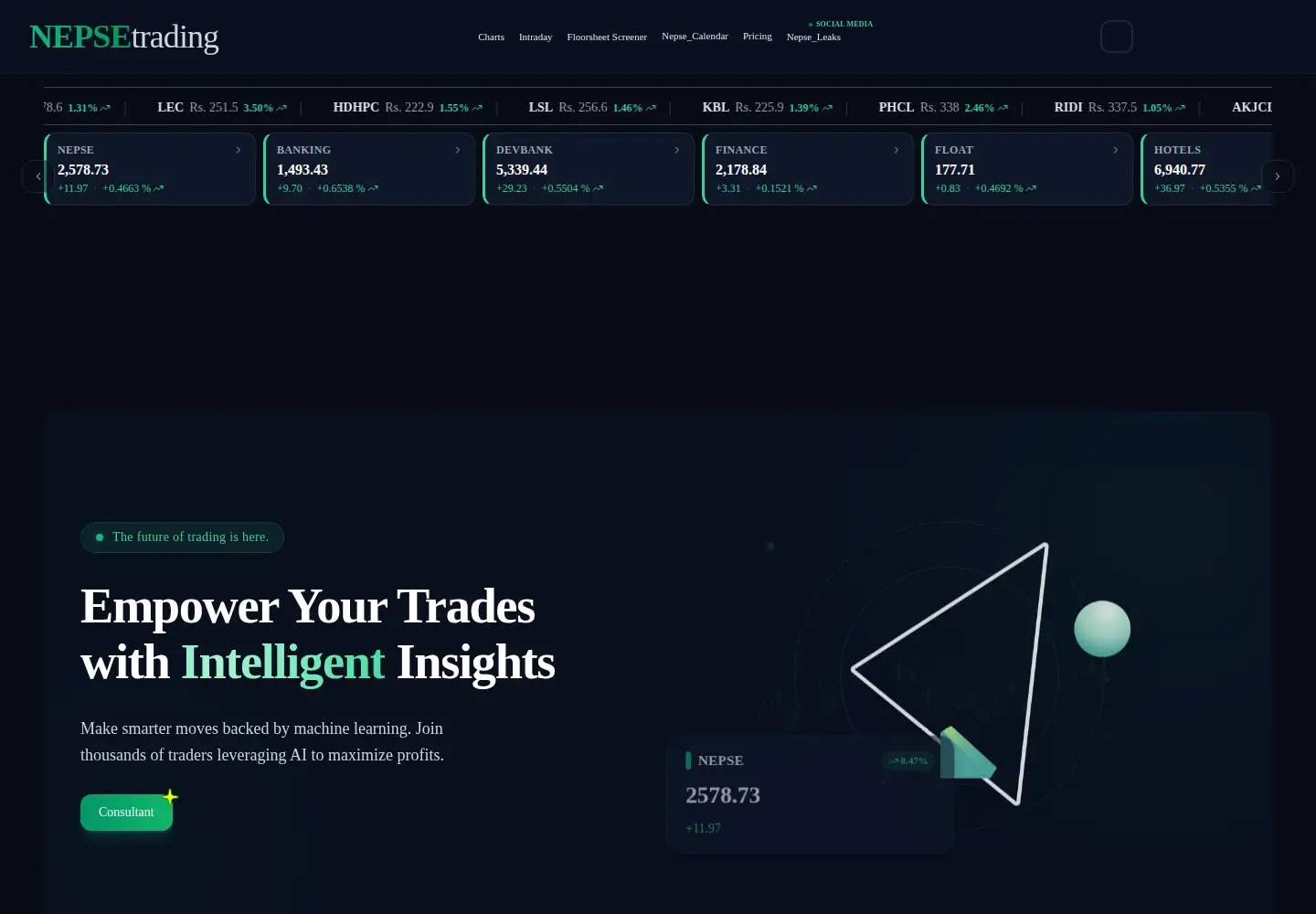 Screenshot of nepsetrading.com