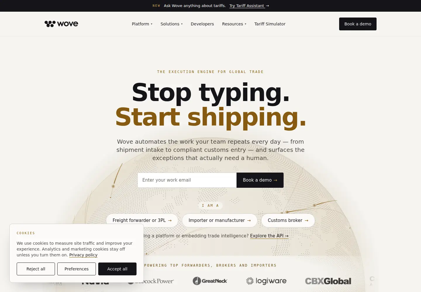 Screenshot of wove.com
