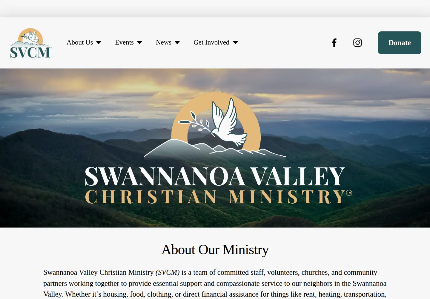 Captured homepage of svcmblackmountain.org in the current scan