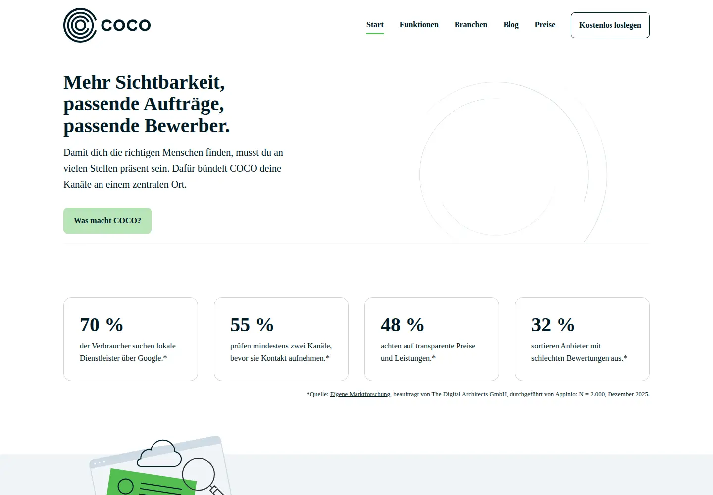 Captured homepage of coco.one in the current scan