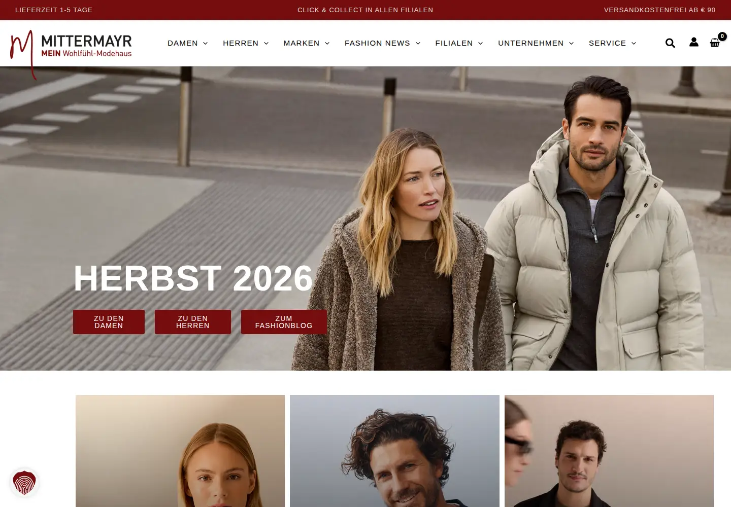 Captured homepage of mode-mittermayr.at in the current scan