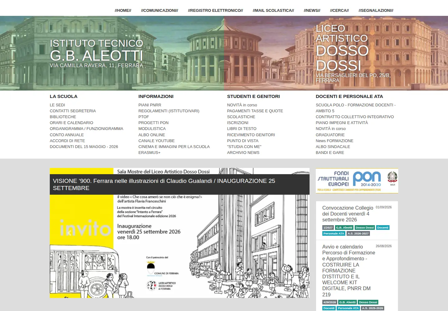Captured homepage of aleottidosso.edu.it in the current scan