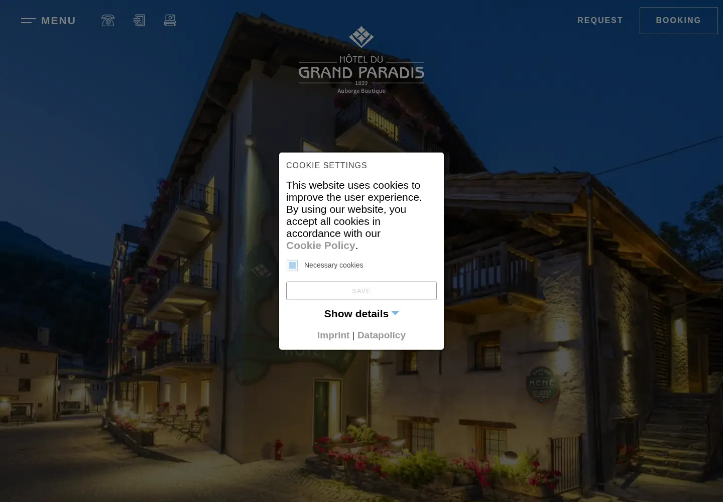 Screenshot of hoteldugrandparadis.com