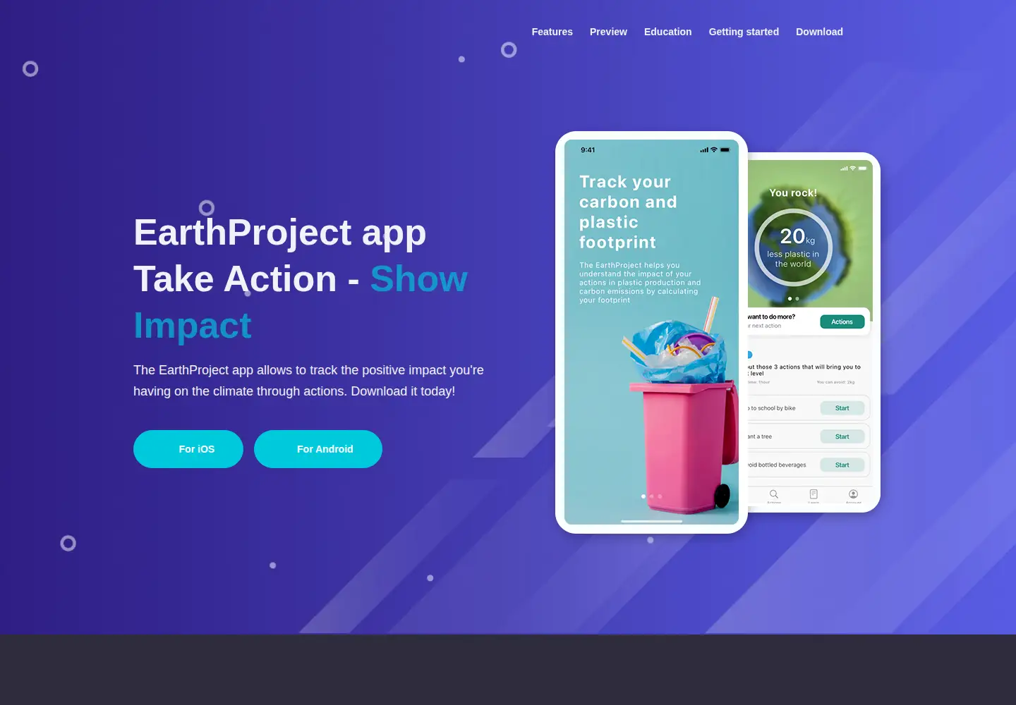 Captured homepage of earthproject.org in the current scan