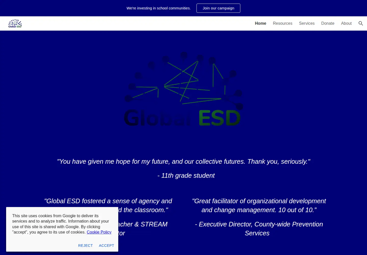 Screenshot of globalesd.org
