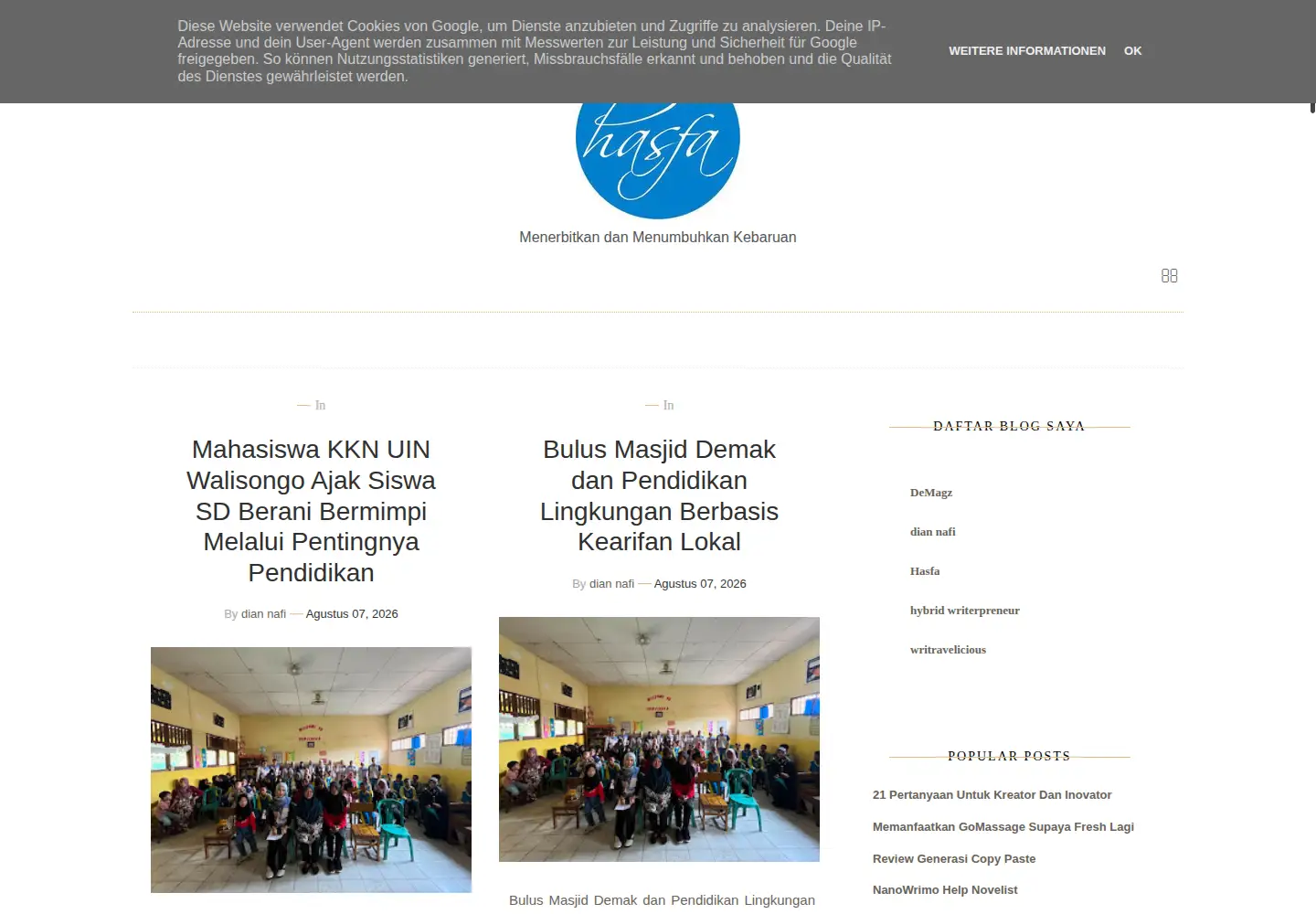 Captured homepage of hasfa.co.id in the current scan