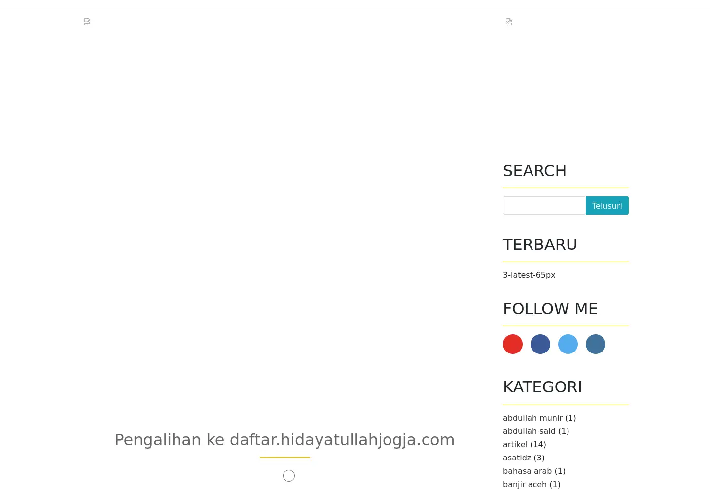 Captured homepage of hidayatullahjogja.com in the current scan