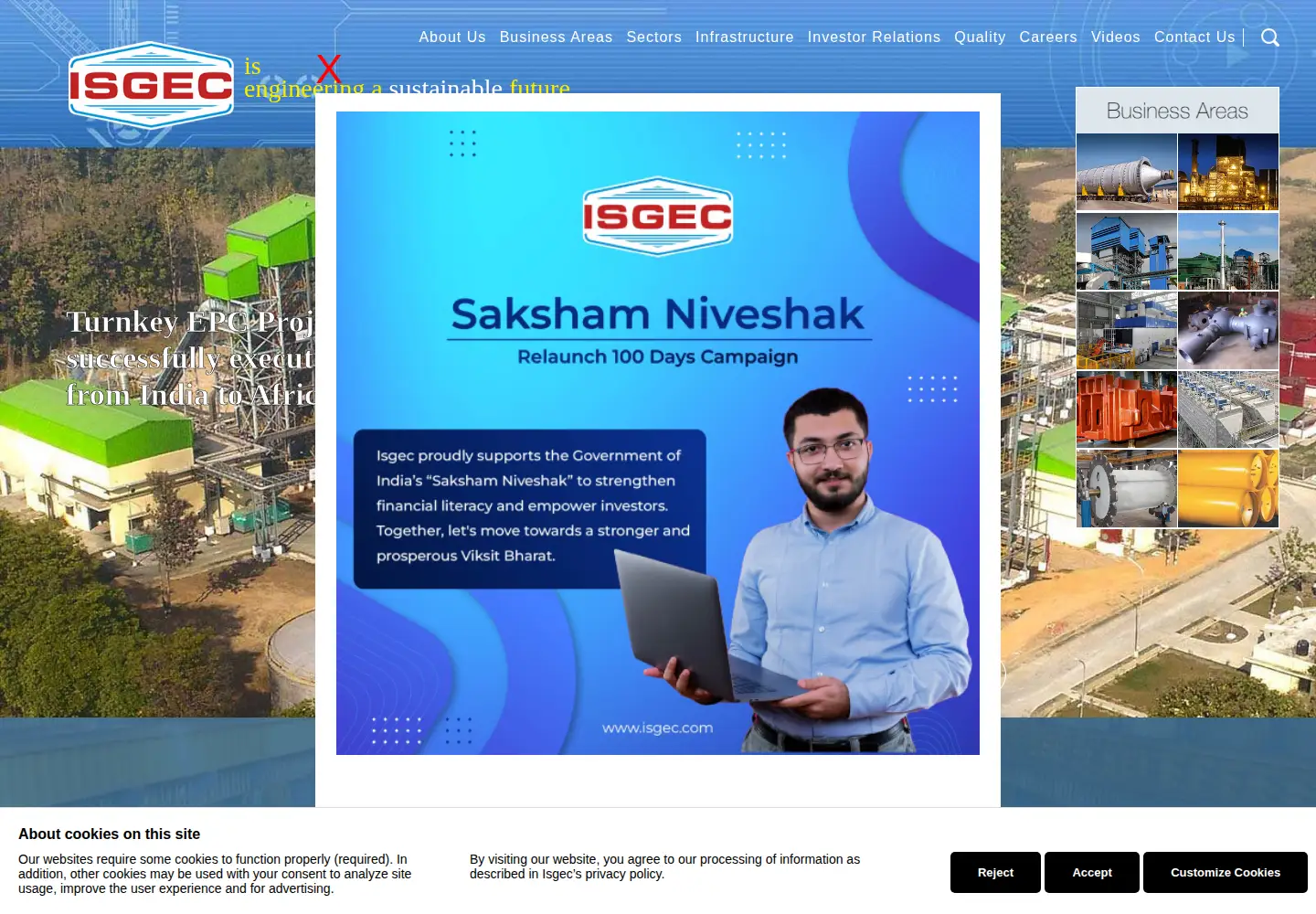 Screenshot of isgec.com